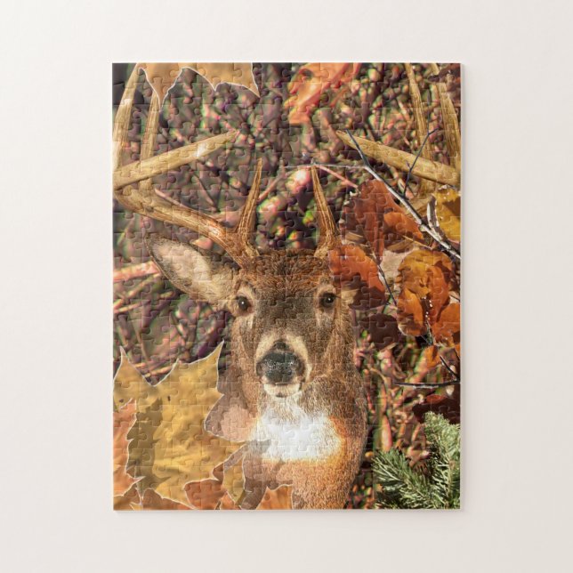 Buck in Camo White Tail Deer Jigsaw Puzzle (Vertical)