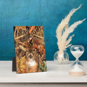 Buck in Camo White Tail Deer Plaque