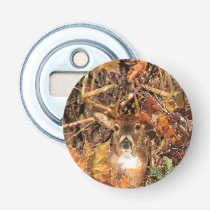 Buck in Camouflage White Tail Deer Bottle Opener
