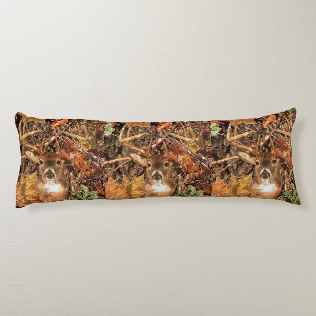 Buck in Fall season scene White Tail Deer Body Cushion (Back)