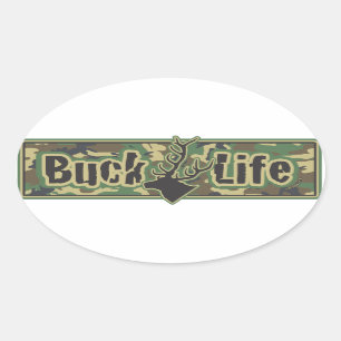 Buck Life Gear and Mugs Oval Sticker