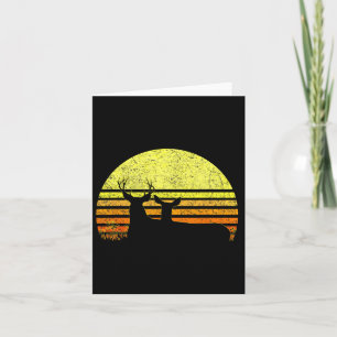 Buck Mule Deer Hunting Dad Vintage Retro Sun Bow H Card