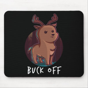 Buck Off Deer Middle Finger Funny Stag Hunting Hun Mouse Pad