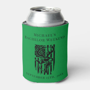 Buck on American Flag Bachelor Hunting Weekend C Can Cooler