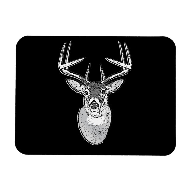 Buck on Black design White Tail Deer Magnet (Horizontal)