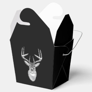 Buck on Bold Black White Tail Deer Favour Box