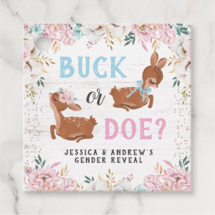Buck or Doe? Baby Shower Reveal Favour Tags