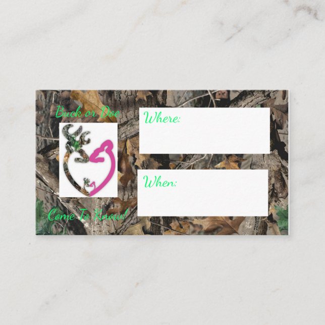 Buck or Doe Baby shower/reveal invitation  (Front)