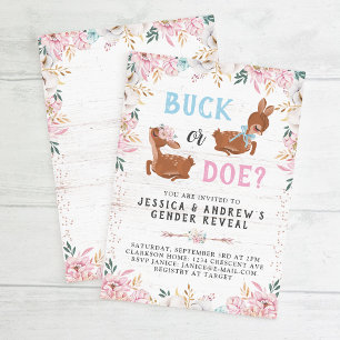 Buck or Doe? Baby Shower Reveal Invitation