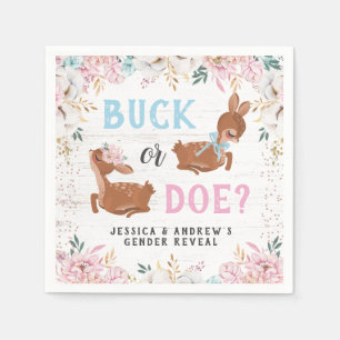 Buck or Doe? Baby Shower Reveal Napkin