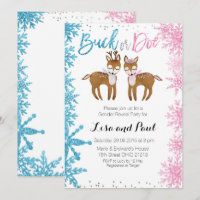 Buck or Doe Gender Reveal Invitation Winter