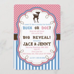 Buck or Doe Gender Reveal Party Invitation