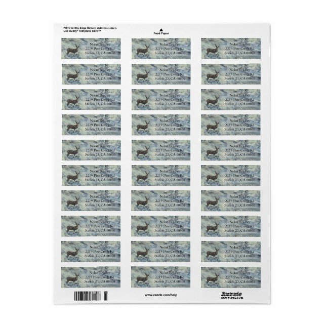 Buck River Return Address Label (Full Sheet)
