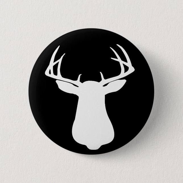 BUCK SILLHOUETTE 6 CM ROUND BADGE (Front)