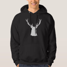 Buck Stag Head Antlers Silhouette White Deer