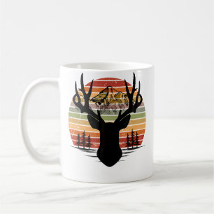 Buck Sunset Deer Mountain Antlers Rustic Stag Elk Coffee Mug