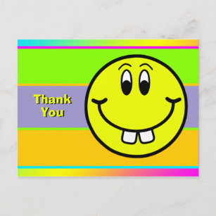 Buck Teeth Smiling Face Emoji Thank You Postcard