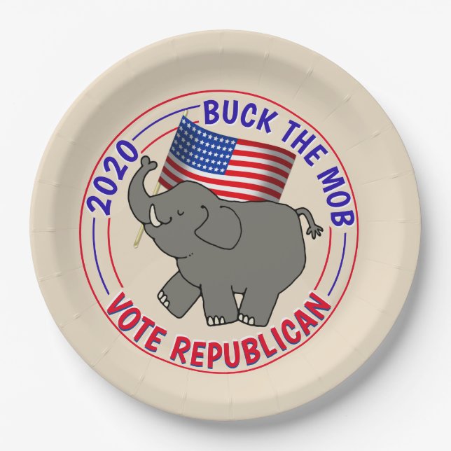 Buck The Mob Vote GOP Election  Paper Plate (Front)