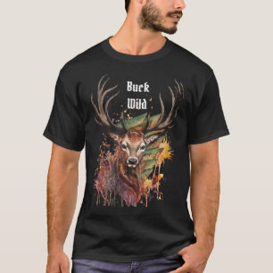 Buck Wild Deer Watercolor T-Shirt