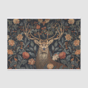 Buck with Antlers and Flowers Decoupage Tissue Paper