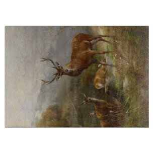 Buck with Horns and Does Cutting Board