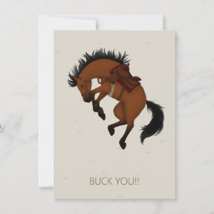 Buck You! Bucking Bay Horse Custom Card