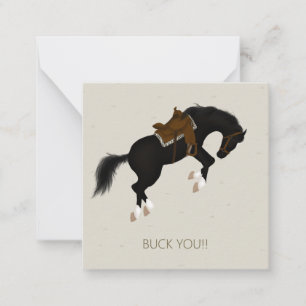 Buck You! Bucking Black Horse Custom Mini Card