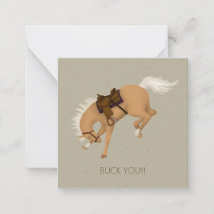 Buck You! Bucking Sorrel Horse Custom Mini Card