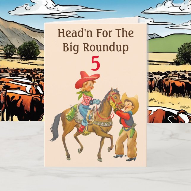 Buckaroo Cowboy Birthday Add Age and Name Boy's Card (Creator Uploaded)