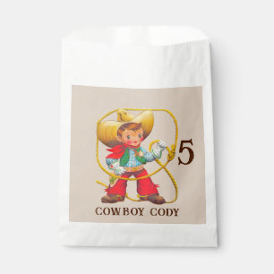 Buckaroo Cowboy Boy's Birthday Name & Age Favour Bag