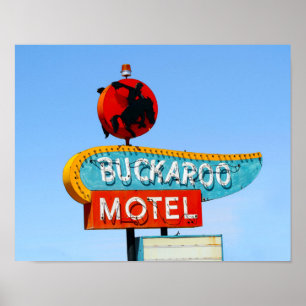 Buckaroo Motel Sign, Tucumcari, New Mexico Poster