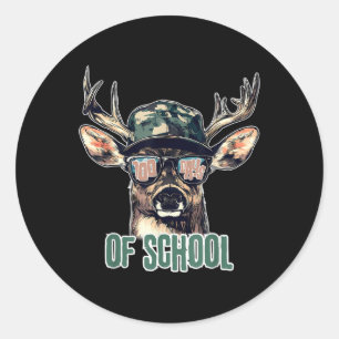 Bucked 100 Days Of School Deer Hunting Boy Girls 1 Classic Round Sticker
