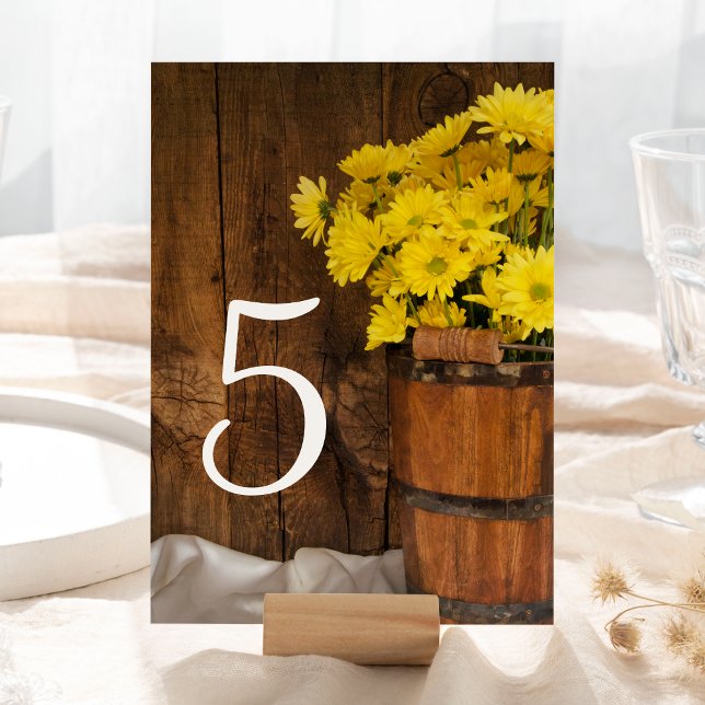 Bucket and Daisies Country Wedding Table Number (Creator Uploaded)