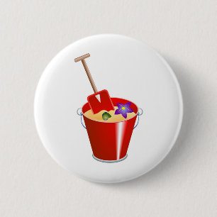 Bucket and Spade 6 Cm Round Badge