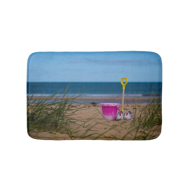 Bucket and Spade on Dornoch Beach Bath Mat (Front)