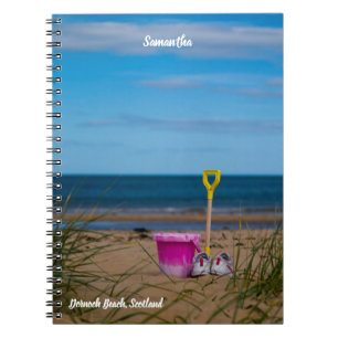 Bucket and Spade on Dornoch Beach Notebook