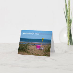 Bucket and Spade on Dornoch Beach Thank You Card