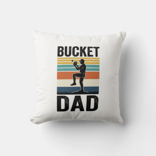 Bucket Dad Retro Baseball Father Vector Design_1 Cushion