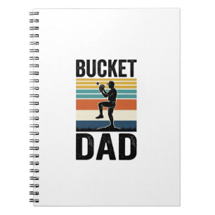 Bucket Dad Retro Baseball Father Vector Design_1 Notebook