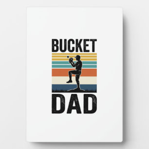Bucket Dad Retro Baseball Father Vector Design_1 Plaque