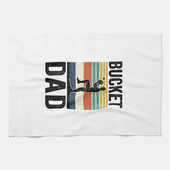 Bucket Dad Retro Baseball Father Vector Design_1 Tea Towel (Horizontal)