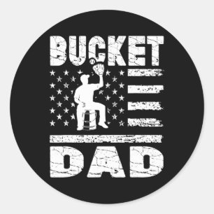 Bucket Dad Sell Coach Vintage American Flag Father Classic Round Sticker