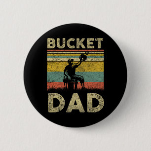 Bucket Dad Softball Dad Baseball Funny Coach Fathe 6 Cm Round Badge