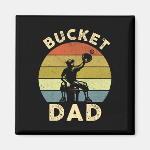 Bucket Dad Softball Dad Baseball Funny Coach Fathe Magnet