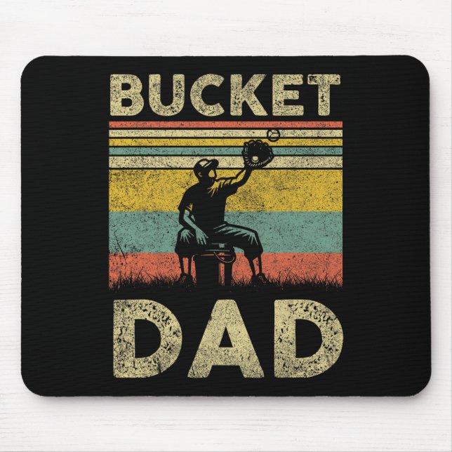 Bucket Dad Softball Dad Baseball Funny Coach Fathe Mouse Pad (Front)