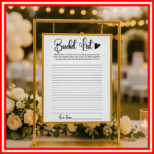 Bucket List Bridal Shower Game Elegant Modern 