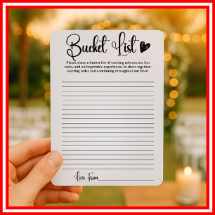 Bucket List Bridal Shower Game Elegant Modern  Invitation