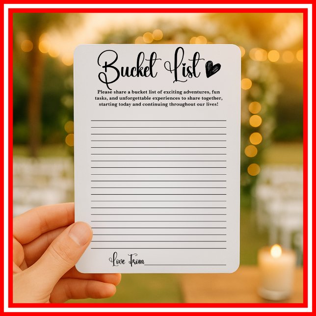 Bucket List Bridal Shower Game Elegant Modern  Invitation (Creator Uploaded)