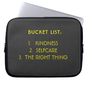 "Bucket List For Living" Electronics Bag
