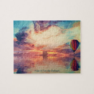 Bucket List Hot Air Balloon Sunrise Colours Jigsaw Puzzle